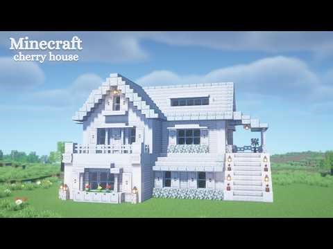 【マイクラ建築】ペールオークの白い家の作り方【マインクラフト】【Minecraft】