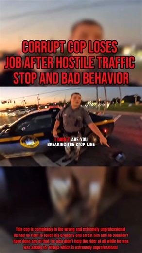 Corrupt Cop Loses Job After Hostile Traffic Stop and Bad Behavior | @bravomotoofficial #cop #biker #karen | r6.goon