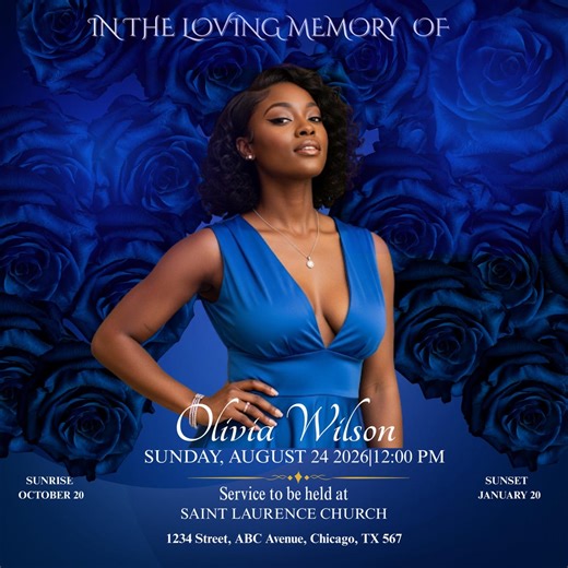 Editable Funeral Flyer Template: Memorial Service Announcement (digital Download) - Etsy