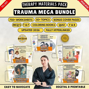Trauma Workbook Mega Bundle, 750  Pages, 50  Topics, Hyperlinked, Coloring Books, Quiz, (digital Download) - Etsy