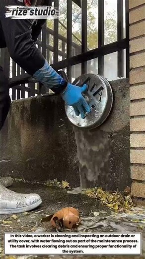 Cleaning & Maintaining Outdoor Drain/Utility Cover | Facility Maintenance Work