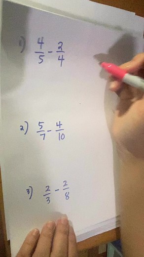 #fractions #mathematics #maths #mathreels #mph Subtracting dissimilar fractions | Math Problems PH