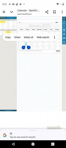Starfall Let's Make A Calendar January 2026