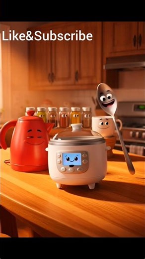 The Talking Kitchen Friends 🍳 #TalkingKitchen #KitchenFriends #3DAnimation #KidsStory #viralshorts