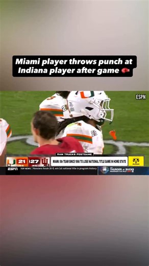 What are your thoughts on this? Miami’s star RB Mark Fletcher Jr. threw a punch at an Indiana player after the game. | The Next Round
