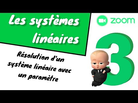 Les Systèmes linéaires (Zoom 2022) résolution d'un Système linéaire avec un paramètre