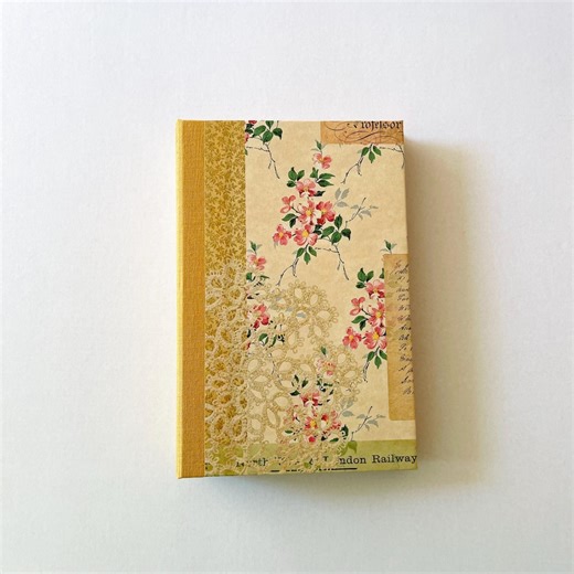 Junk Journal Blank Vintage Style, Fabric Spine, Tea Dyed Paper Empty Book - Etsy