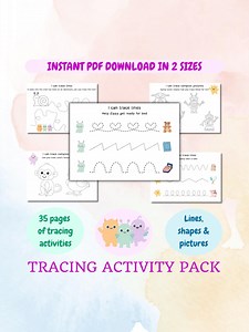 35 Page Monster Tracing Activity Pack | Pattern Tracing Worksheets | Homeschool Workbook | Fine Motor Skills Development | Pre-k | Preschool - Etsy