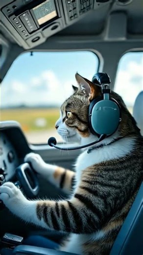 CAT FLYING AIRCRAFT ✈️ #cat #plane #viralshorts