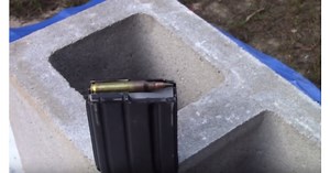 The M855A1 as tested against a standard concrete block (VIDEO)