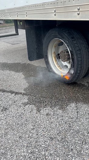 Tire Catches On Fire While Repairing It! 😱 #tiredoctor #tirefire #mechanic #trucker #tiretech #fire | The Tire Doctor