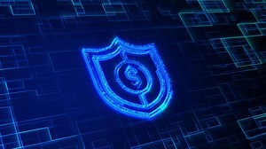 Download Cyber security icon animation, futuristic background for free
