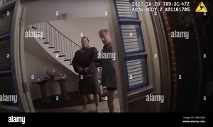 San Francisco, United States. 28th Jan, 2023. The San Francisco Police Department released video footage recorded on police-issued body-worn cameras and a home security camera of the October 28, 2022, home invasion and attack on Paul Pelosi, husband of then-House Speaker Nancy Pelosi, by David DePape, a Canadian national. The video footage shows the DePape grasping a hammer, suddenly striking Pelosi, and both men falling to the floor as police officers rushed to subdue the attacker. Photo via Sa