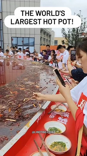 lingting on Instagram: "The world's largest hot pot! It would take an elephant several days to finish it. #HotPot #event"