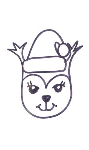 "Chibi Christmas Reindeer Drawing 🦌🎅" #easyart #drawing #drawing4kids #art