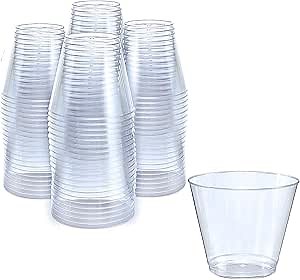 Prestee Pack of 400 Small Clear Plastic Cups - 5oz Disposable Cocktail Glasses - Stackable Plastic Party Tumblers for Serving Wine, Champagne, Punch, Soda, or Snacks