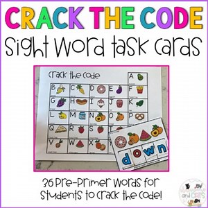 Crack the Code Task Cards: Sight Word  Pre-Primer
