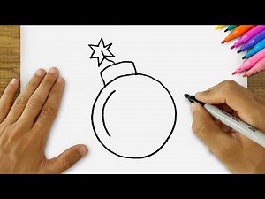 How to Draw a Bomb? Very Easy Bomb Drawing - Step by Step Easy Drawings