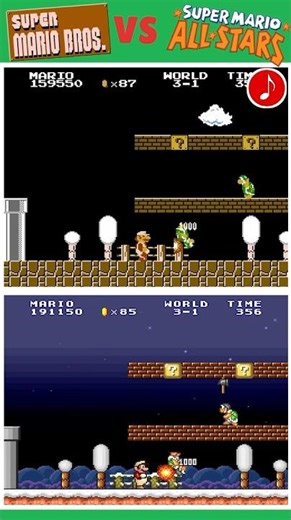 🪓 World 3-1 Comparison OG Super Mario Bros vs Super Mario All-Stars