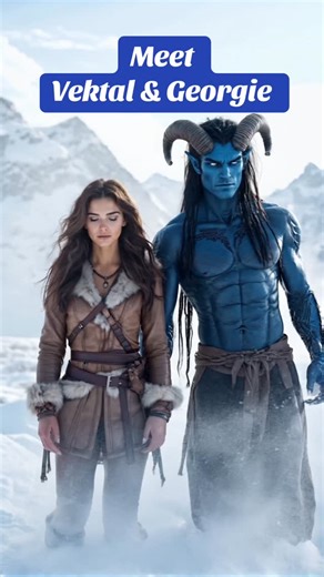 Bookish.SistersFl on Instagram: "Meet the main couple of the 1st Ice planet barbarian book… Georgie & Vektal 😍💙👑#iceplanetbarbarians #fanart #booktok #alienromance"