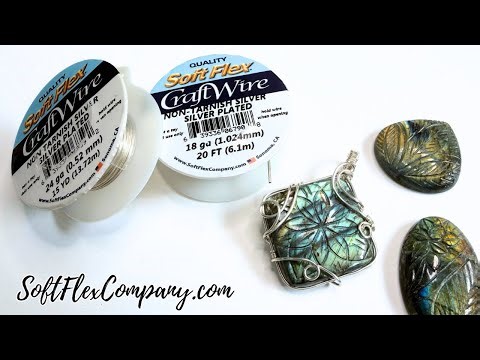 How to Wire Wrap a Square Cabochon Pendant using Soft Flex Craft Wire: Free Spirit Beading