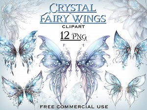 Crystal Fairy Wings PNG Bundle, Blue Butterfly Wings Png, Fairy Png Overlays, Fantasy Magical Clipart, Magic Crystal Png, Butterfly Clipart - Etsy