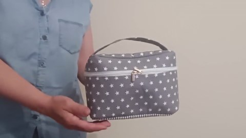 Quilted Cosmetic Bag With Stars, Boxy Makeup Organizer, Travel Toiletry Case, Homemade Gift - Etsy