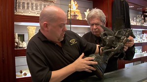 A seller doesn't take kindly to being told by Rick that his Emile Picault sculpture of Perseus and Pegasus is a replica. | Pawn Stars on History