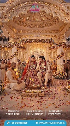 Exquisite Traditional Indian Wedding Mandap Setup | Royal Fiber Decor #theroyalkraft #wedding