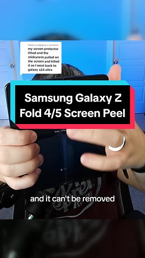 Replying to @dfghjkuy Here you can see what it looks like on my Samsung Galaxy Z Fold 4. The internal screen protector is peeling off causing problems. T-Mobile said it is happening to a lot of these devices, including the Z Flip. #fyp #foryoupage #samsung #samsunggalaxyfold5 #samsunggalaxy #samsungtips #technology #tech #cellphone