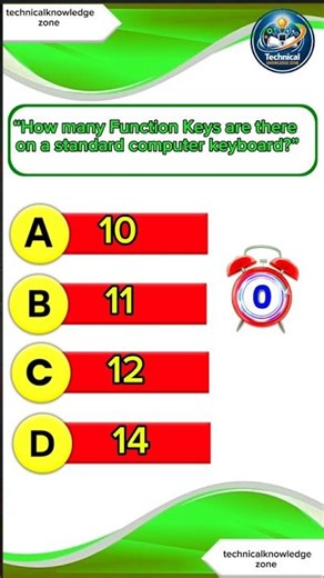 Only 1% Can Answer This Computer Quiz 💻 | How Many Function Keys Are There? 🤔#youtubeshorts #viral