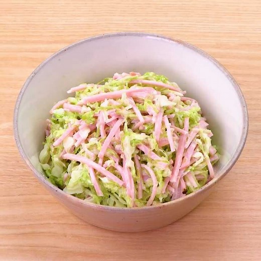 シャキシャキ食感♪ キャベツとハムのコールスローのレシピ動画・作り方 | デリッシュキッチン