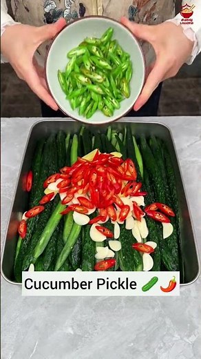 Crunchy Cucumber Pickle 🥒🌶️✨ #foodreels #deliciousfood