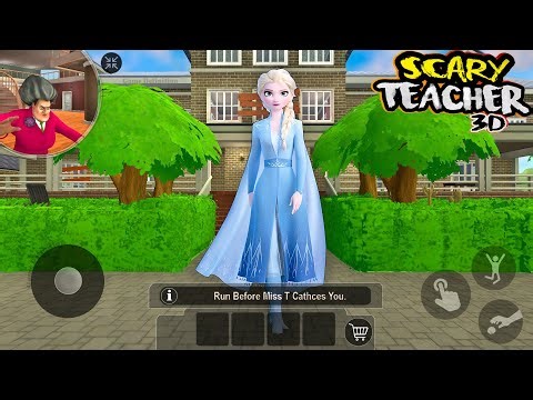 Frozen Elsa Plays in Scary Teacher 3D House Troll Miss T Gameplay - New granny wala game definition