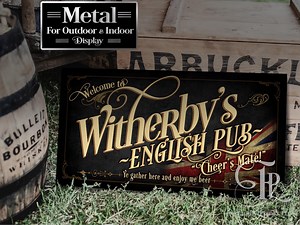 English Pub & Bar Sign: Personalized Metal Wall Art (finished and Shipped in Europe) - Etsy