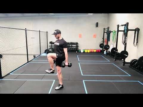 DB Reverse Lunge to Knee Drive