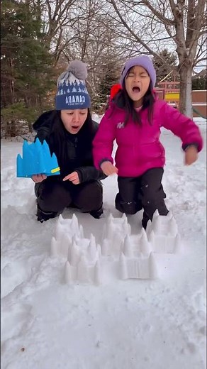 Snow prank on Ember 🤣🏰☃️❄️