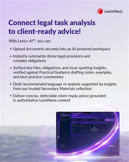 Lexis+ AI streamlines complex legal tasks with secure, connected solution | LexisNexis Canada posted on the topic | LinkedIn