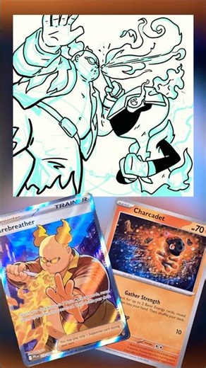 Rip and Draw - Firebreather and Charcadet #pokemonart
