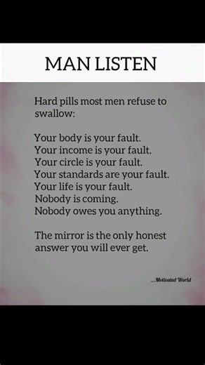 7 Brutal Truths Every Man Needs to Accept 💯 | Hard Pills for Success#shorts #successmindset