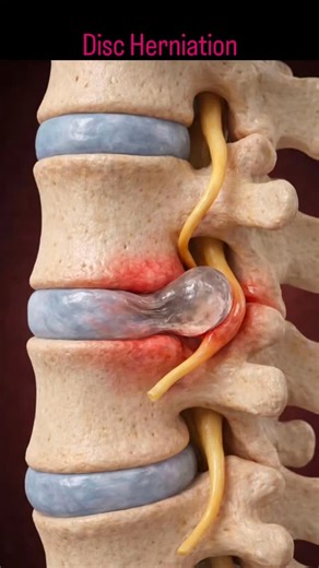 Dr Deepu Rai PT on Instagram: "Slip Disc (Disc Herniation) Your spine has soft cushions called **discs** between the bones. When a disc bulges or slips out of place, it can **press on a nearby nerve**, causing **back pain, leg pain (sciatica), numbness, or weakness**. 🔹 Common causes: aging, poor posture, heavy weight lifting, long sitting 🔹 Symptoms: back pain radiating to leg, tingling, numbness 🔹 Treatment: most patients improve with **physiotherapy, medicines, posture correction** 🔹 Surg