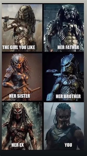 @wreav on Instagram: "So… here’s the real question. How good are your chances? ‘Her sister’ this meme used one of my huntress designs and I couldn’t stop laughing. #predator #cosplay #characterdesign #alien #digitalartist #illustration #zbrush #artist #collectart #movie #movies #moviescenes #conceptart #concept #design #scifi #photography #art #tattoist #tattoo #tattooartist #behindthescenes #badlands #meme"