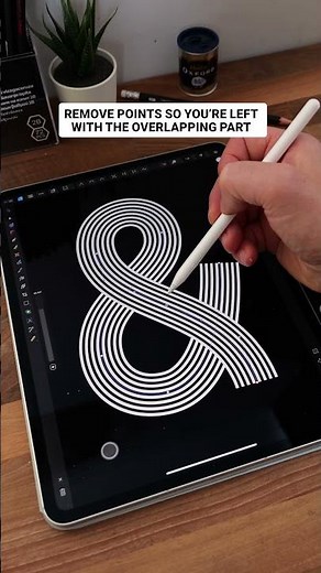 Stripey Overlapping Ampersand in Affinity #typography #affinity #tutorial