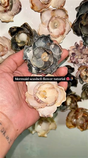 Seashell flower tutorial 💖🌺🧜‍♀️ #seashell #art