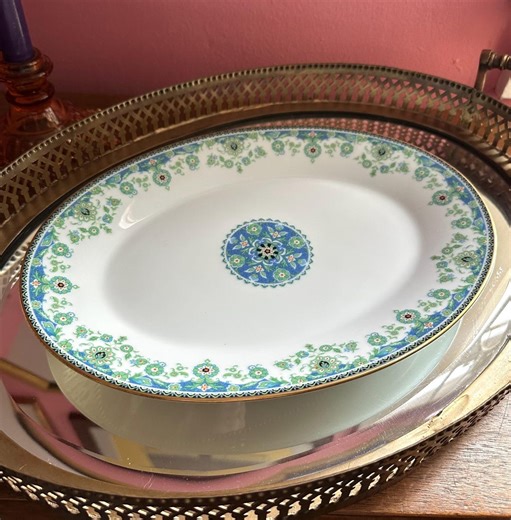 VERY RARE 1970's Noritake Japan Persia Pattern 2403 Bone China 14 Inch Oval Serving Tray - Etsy