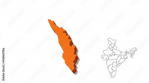 India Map Showing kerala State in Detail