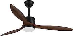 Ceiling Fan 52" with Remote Control,Modern Reversible DC Motor for Patio Bedroom Living Room Outdoor Ceiling Fans Wood