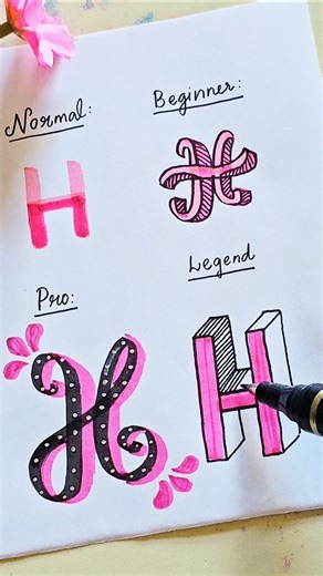 How to write 'H' in different styles #shorts #art #yt