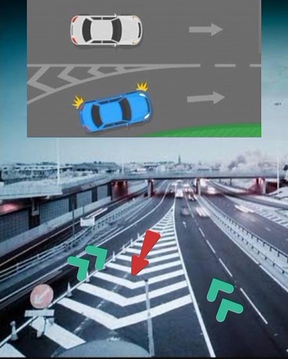 Chevron Marking (Merging)/ Road Marking/ Road Safety/ Meri Apni Safety