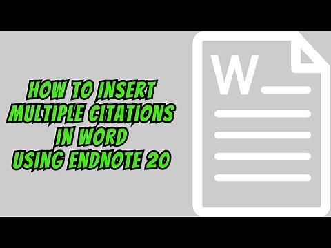 How to Insert Multiple Citations in Word Using EndNote 20